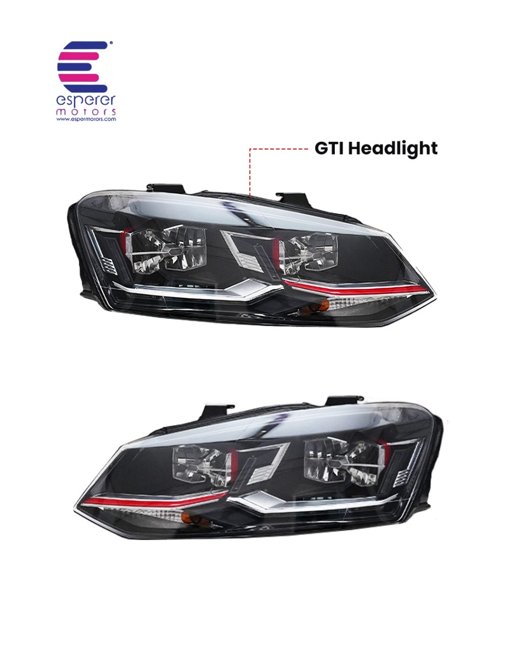 GTI HEADLIGHTS FOR 5 DOOR VOLKSWAGEN POLO