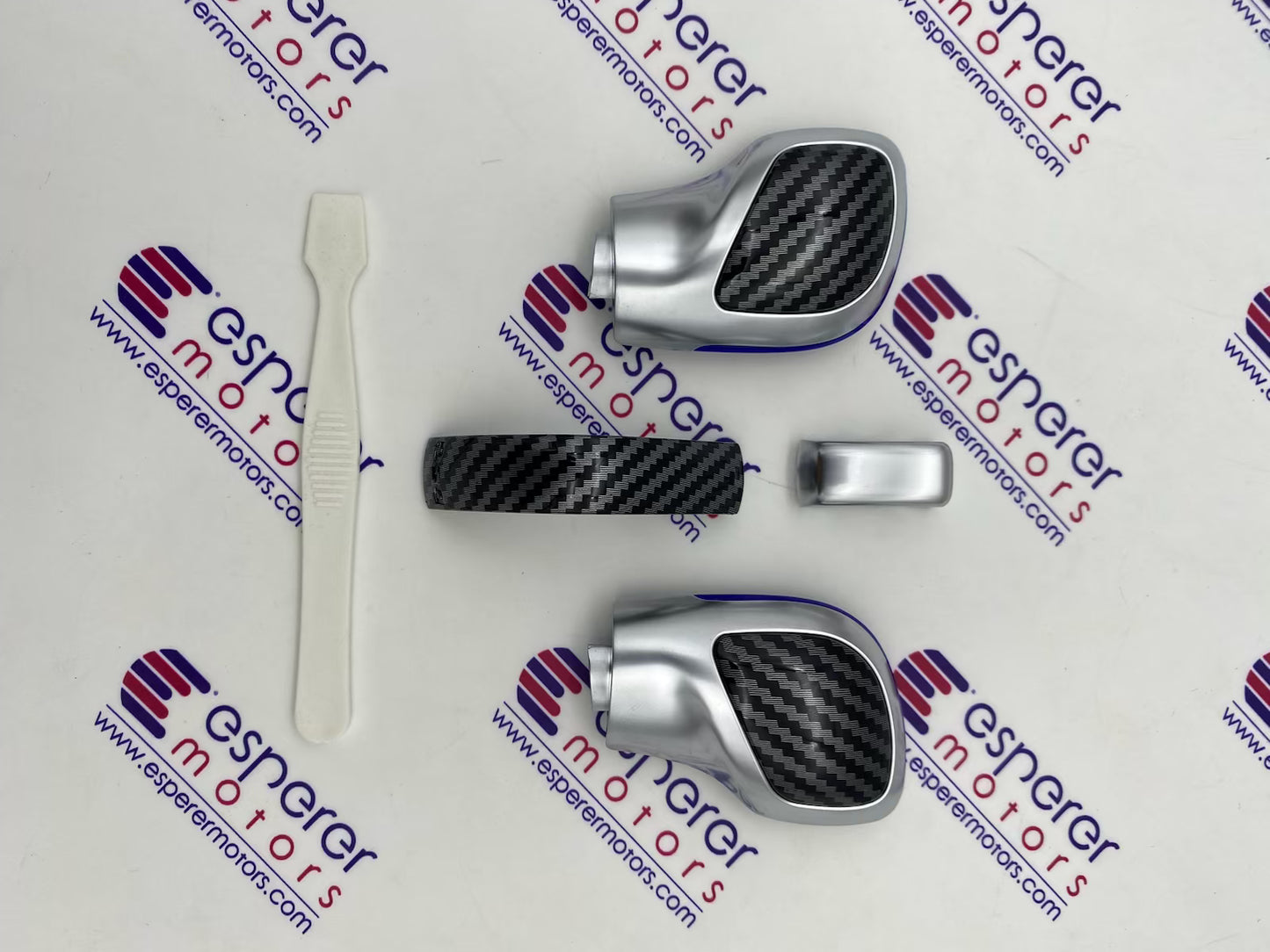 DSG Gear knob with carbon sides , aluminum body & blue middle piece