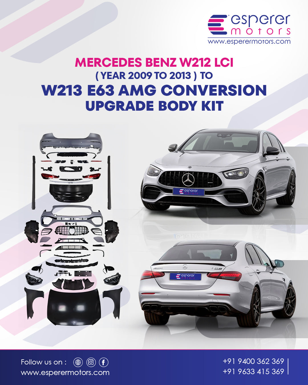 MERCEDES BENZ W212 LCI TO W213 E63 AMG CONVERSION UPGRADE BODY KIT