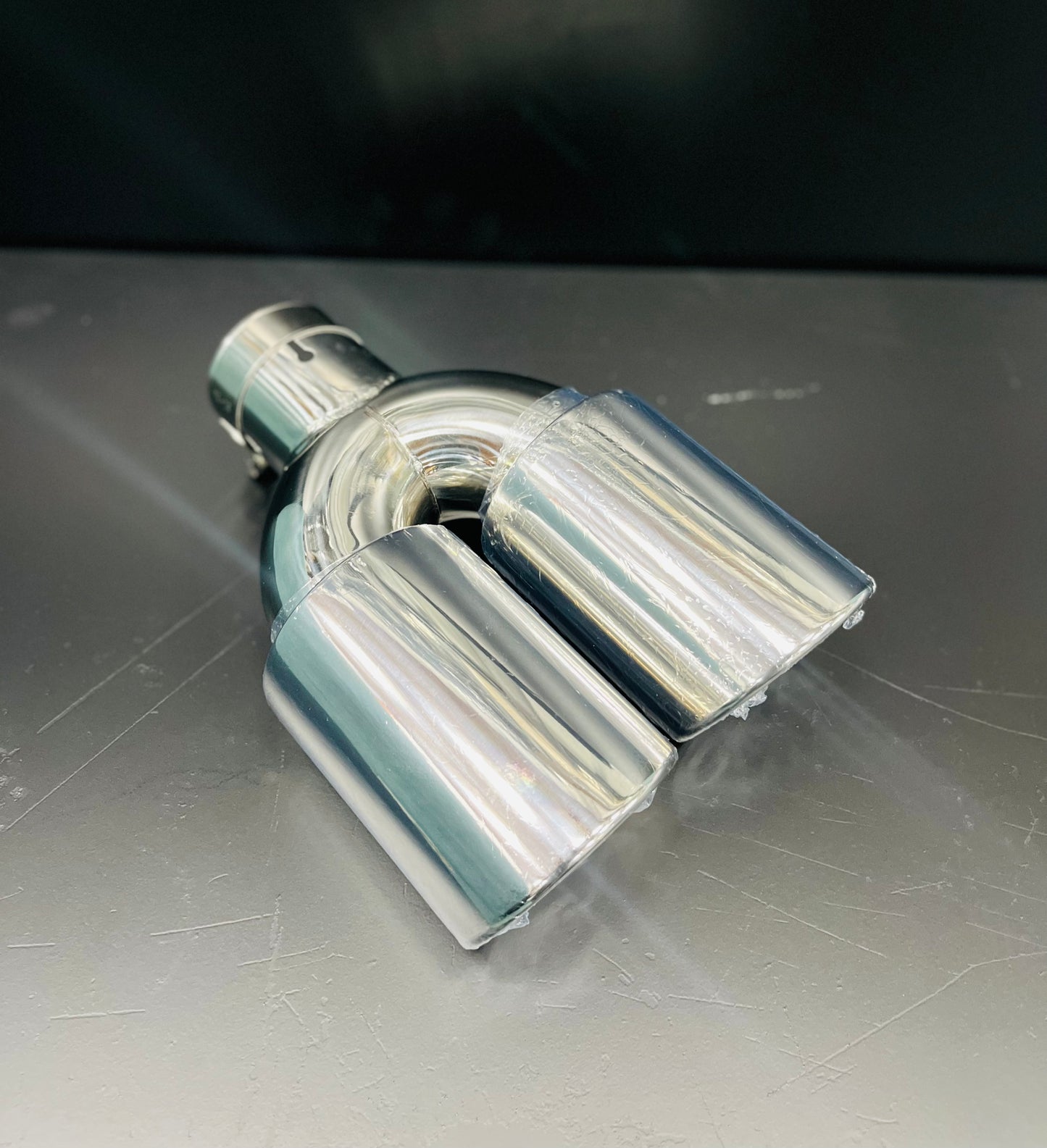 CHROME PLAIN DUAL TIP